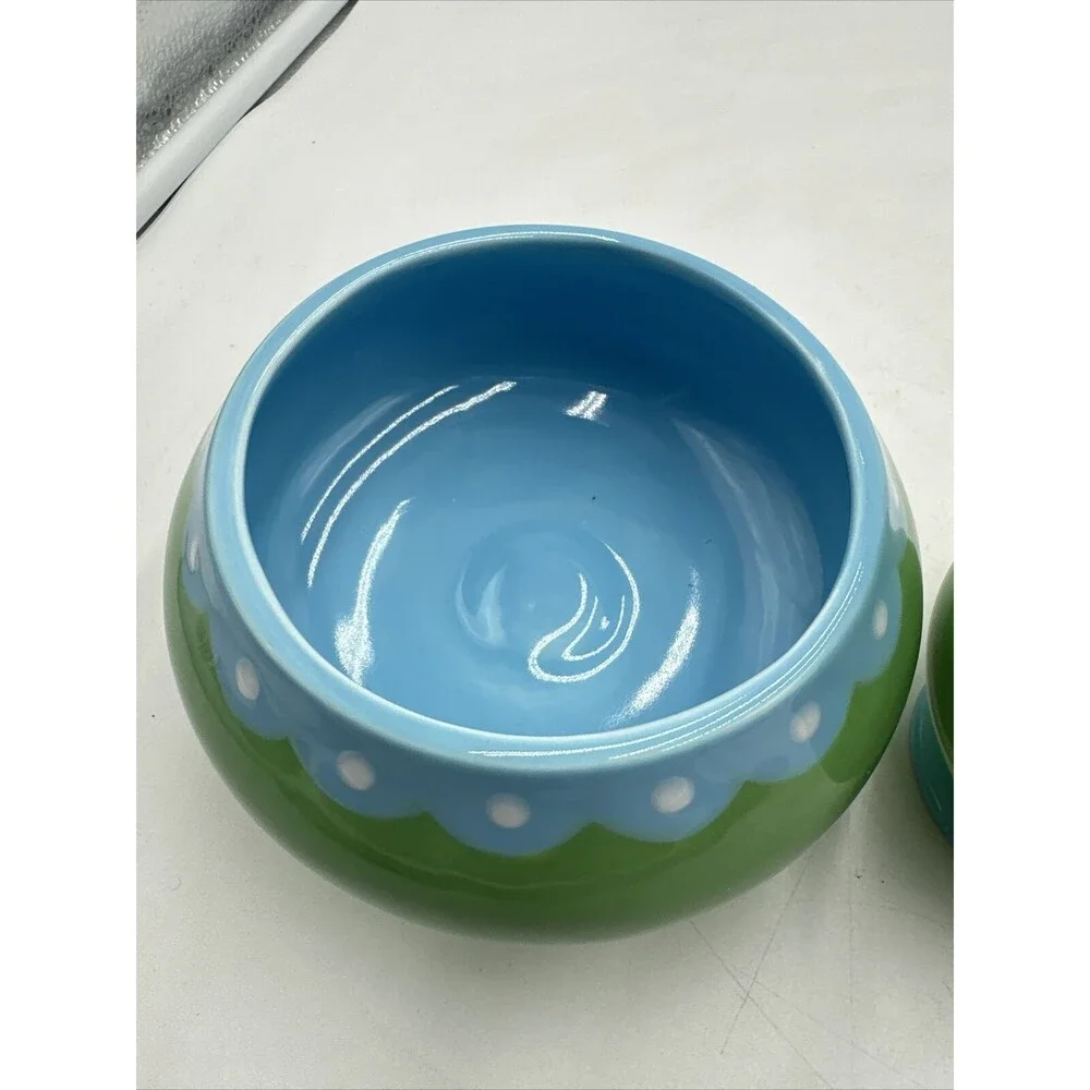 Retro Jonathan Adler Happy Home 2004 Ice Cream Parlour Bowl and Parfait Mug Blue